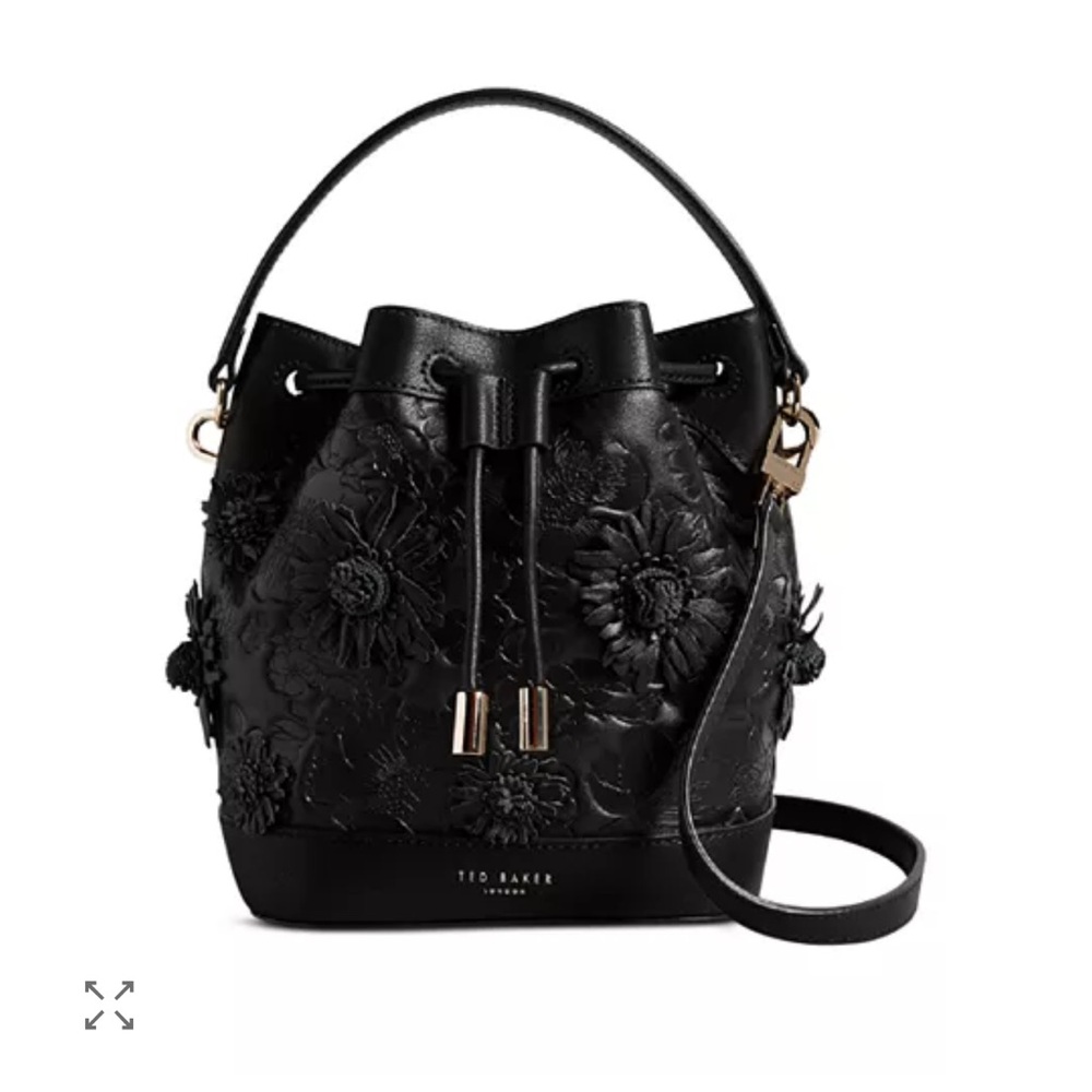 Ted Baker Black Embroidered Shoulder Bag